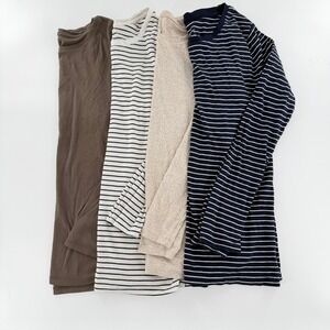 A New Day Long Sleeve T Shirt Bundle Modern Women Size Large Multicolor Striped